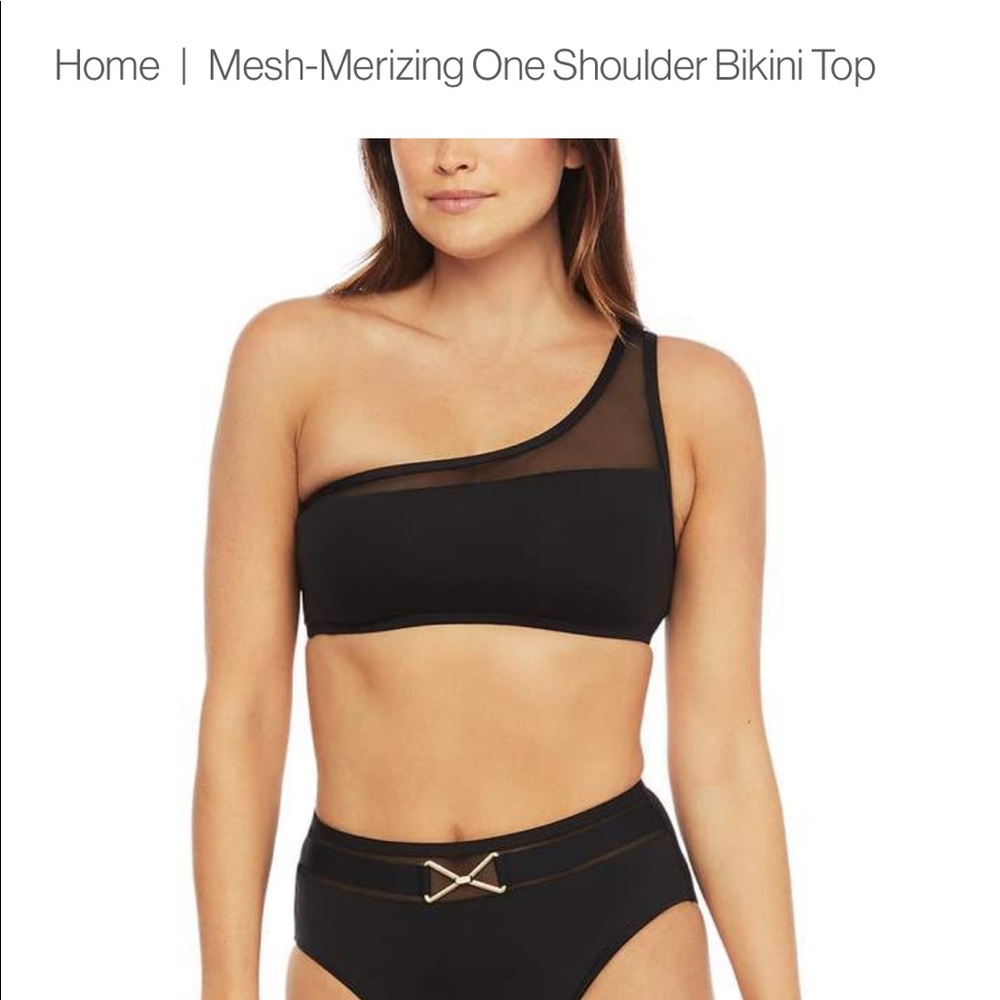 La Blanca Mesh-Merizing OneShoulder Bikini Black